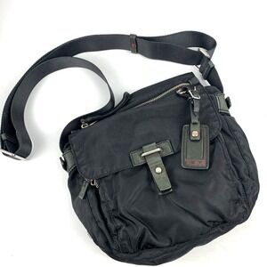 Tumi Voyageur Lugano Black Nylon Crossbody Messenger Bag 9"
